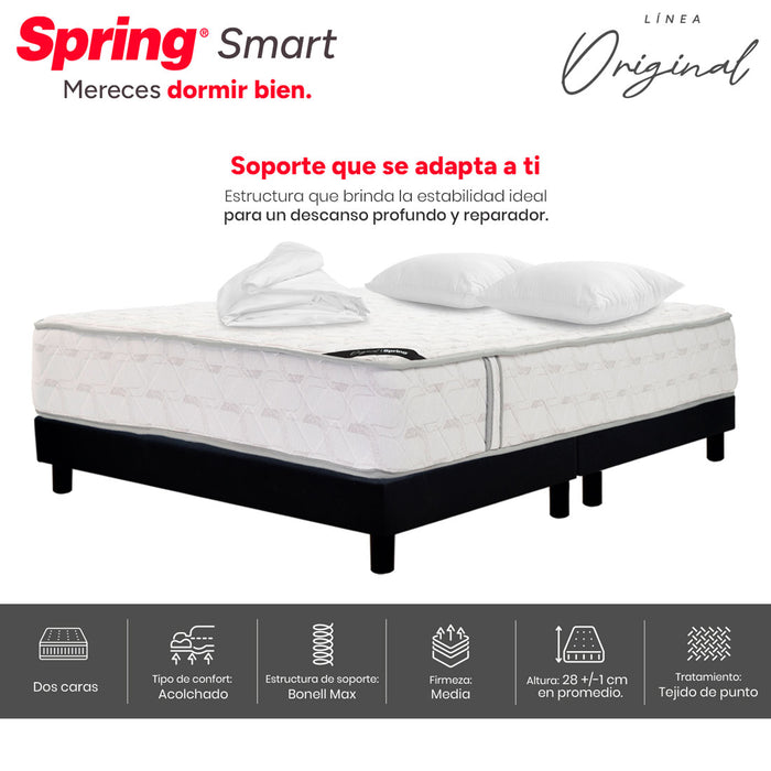 mueblesparahabitacioncombocolchonspring160x190cmbasecamaalmohadasprotector30207756mpmadecentro