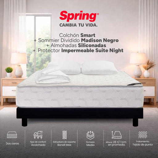 mueblesparahabitacioncombocolchonspring200x200cmbasecamaalmohadasprotector30207757mpmadecentro