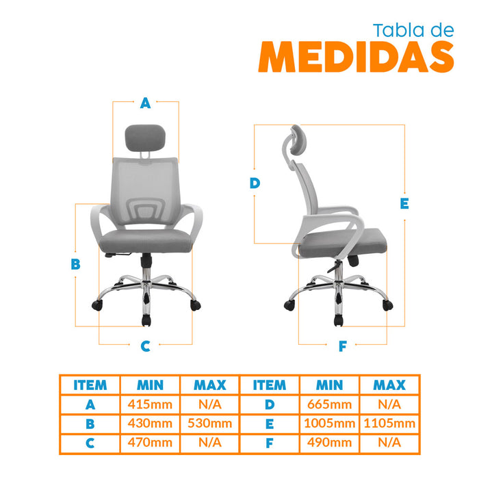 muebles sillas silla de escritorio cabecero atlantis gris blanco bonno rs121912 mp madecentro