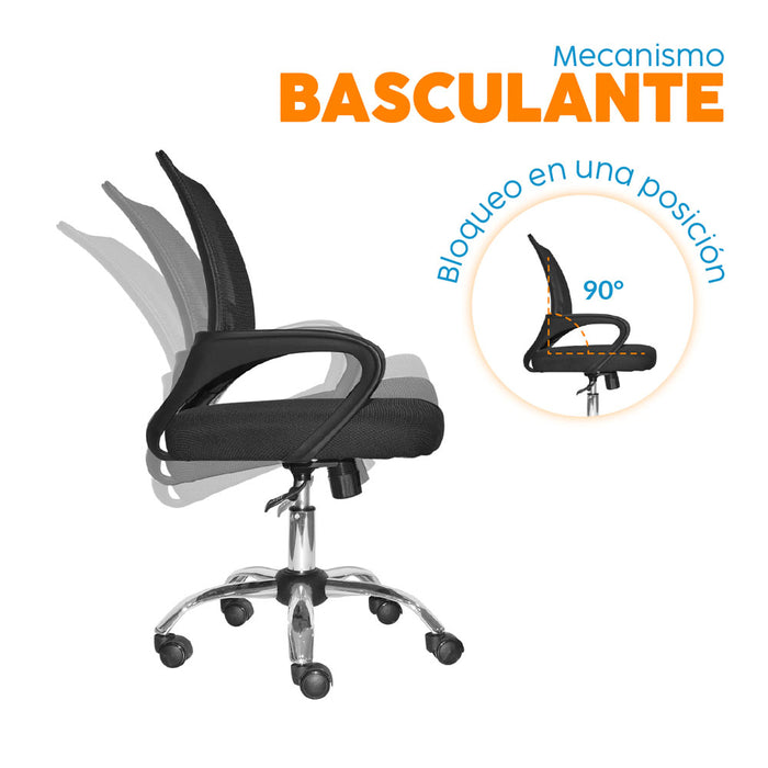 muebles sillas silla escritorio atlantic negro bonno rs121900 mp madecentro