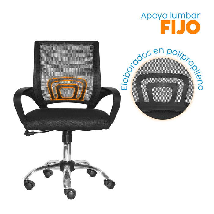 muebles sillas silla escritorio atlantic negro bonno rs121900 mp madecentro