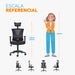 muebles sillas silla escritorio ergonomica niza cabecero negro bonno rk535812 mp madecentro