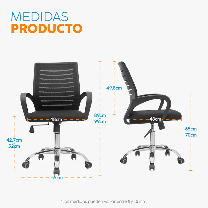 muebles sillas silla escritorio giratoria dex negro bonno rs121678 mp madecentro