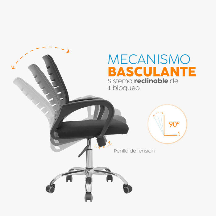 muebles sillas silla escritorio giratoria dex negro bonno rs121678 mp madecentro