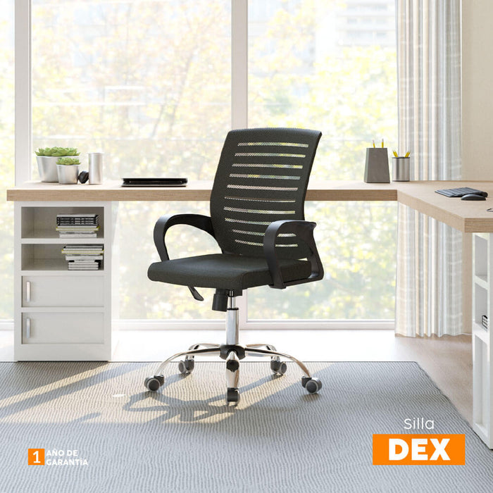 muebles sillas silla escritorio giratoria dex negro bonno rs121678 mp madecentro