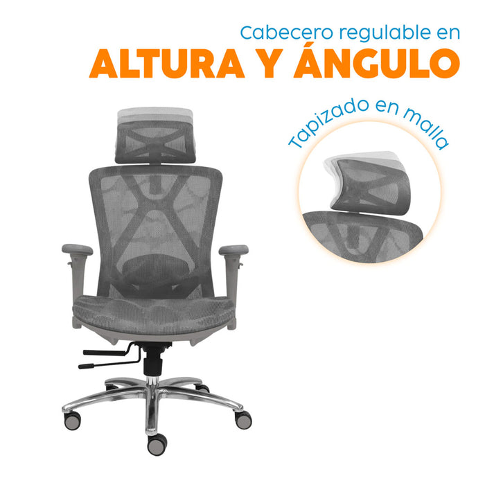 muebles sillas silla escritorio gris cabecero levi plus ii bonno rs241835 mp madecentro
