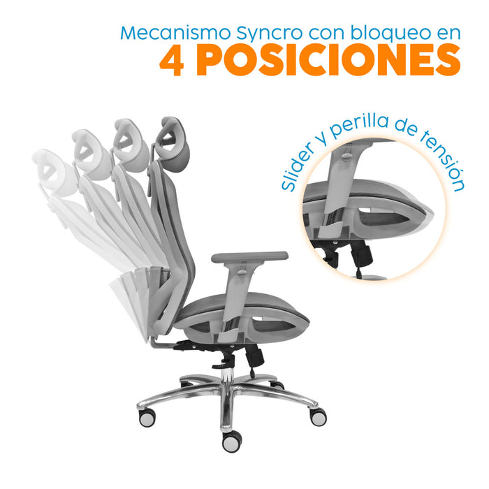 muebles sillas silla escritorio gris cabecero levi plus ii bonno rs241835 mp madecentro
