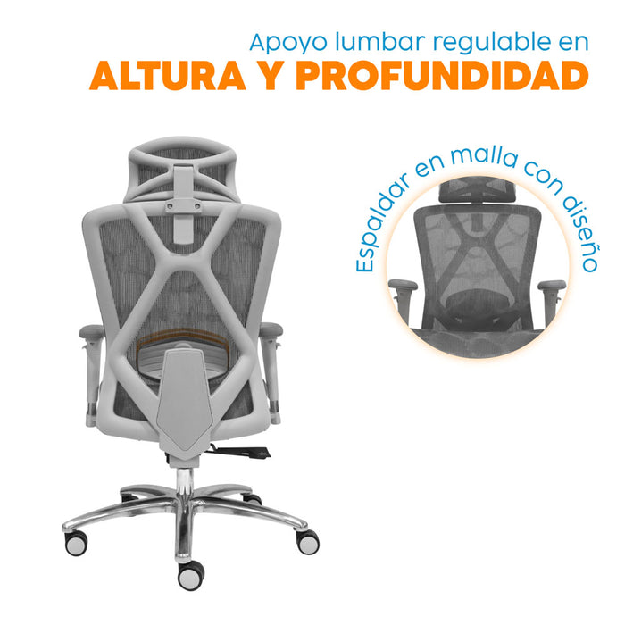 muebles sillas silla escritorio gris cabecero levi plus ii bonno rs241835 mp madecentro