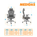 muebles sillas silla escritorio gris cabecero levi plus ii bonno rs241835 mp madecentro
