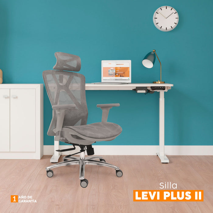 muebles sillas silla escritorio gris cabecero levi plus ii bonno rs241835 mp madecentro