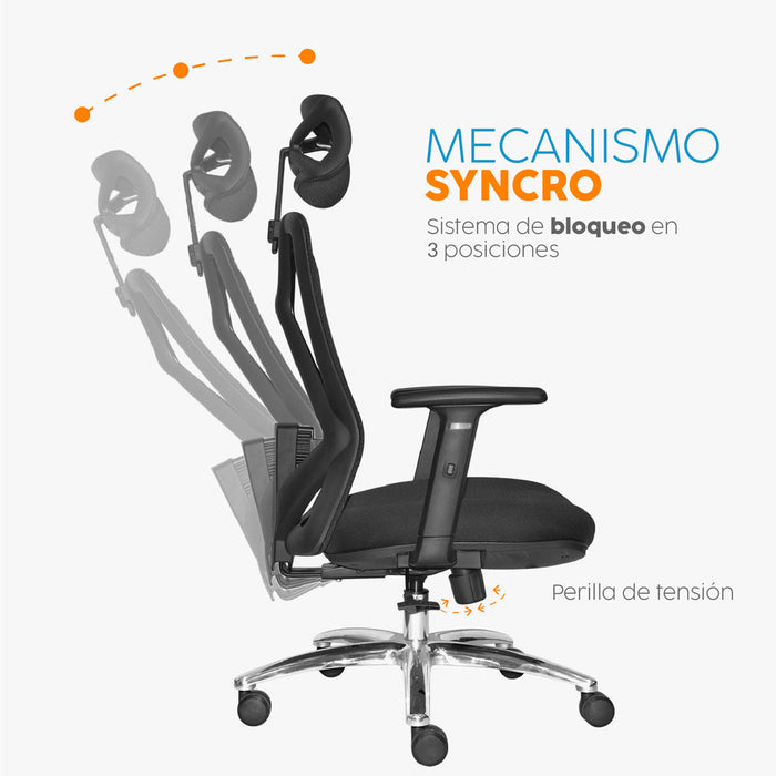 muebles sillas silla escritorio negro cabecero levi plus ii bonno rs241830 mp madecentro