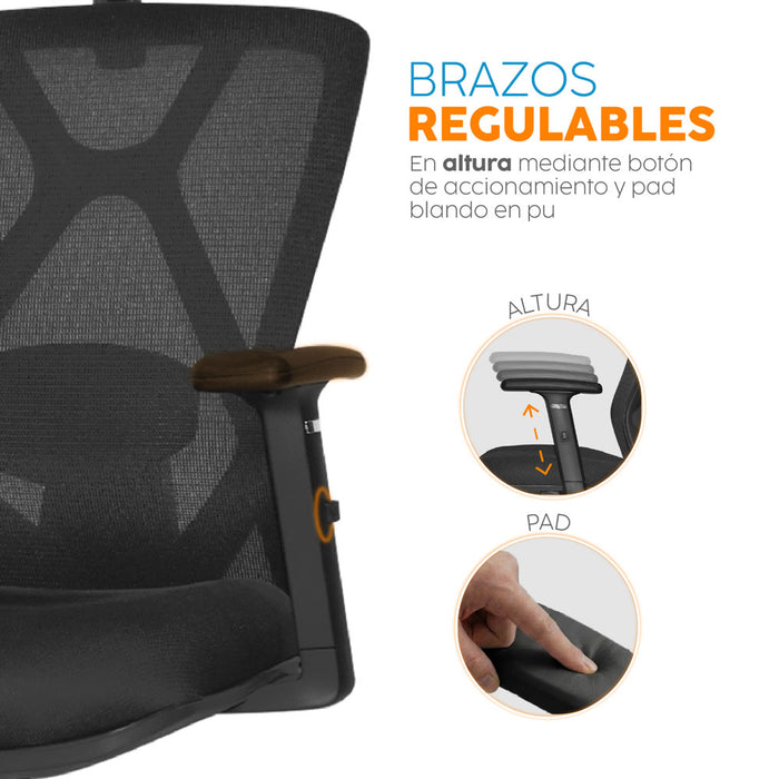 muebles sillas silla escritorio negro cabecero levi plus ii bonno rs241830 mp madecentro