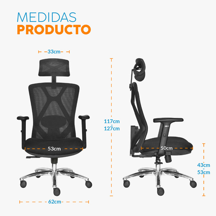muebles sillas silla escritorio negro cabecero levi plus ii bonno rs241830 mp madecentro