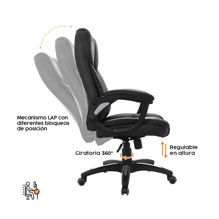 muebles sillas sillon escritorio city sg cabecero negro bonno rs212390 mp madecentro