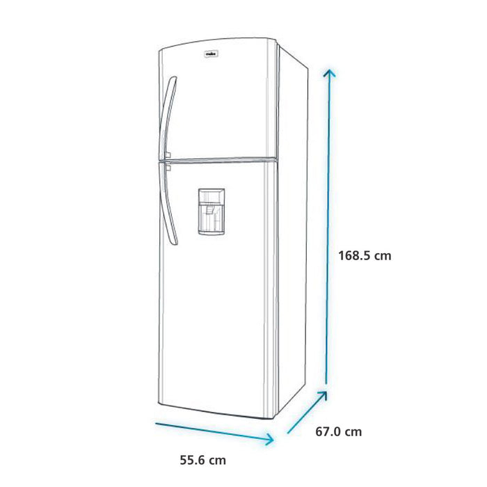 Nevera No Frost Mabe de 267 litros en acabado inoxidable