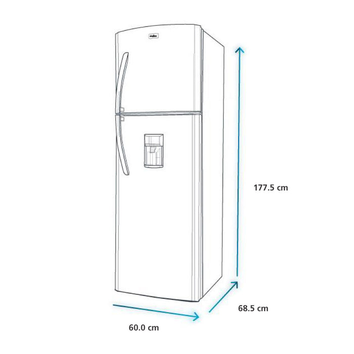 Nevera No Frost Mabe de 313 litros en acabado Platinum