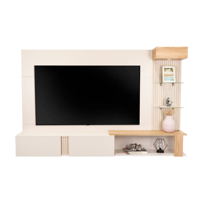 Panel de Tv Isolde, Capri y Fresno Europeo, con Espacio Para Televisor de Hasta 70 Pulgadas