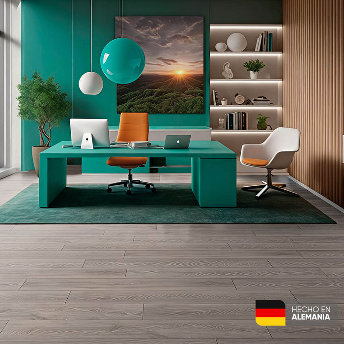 Piso laminado Roble Humo 7 mm AC3 23-31 para interiores.