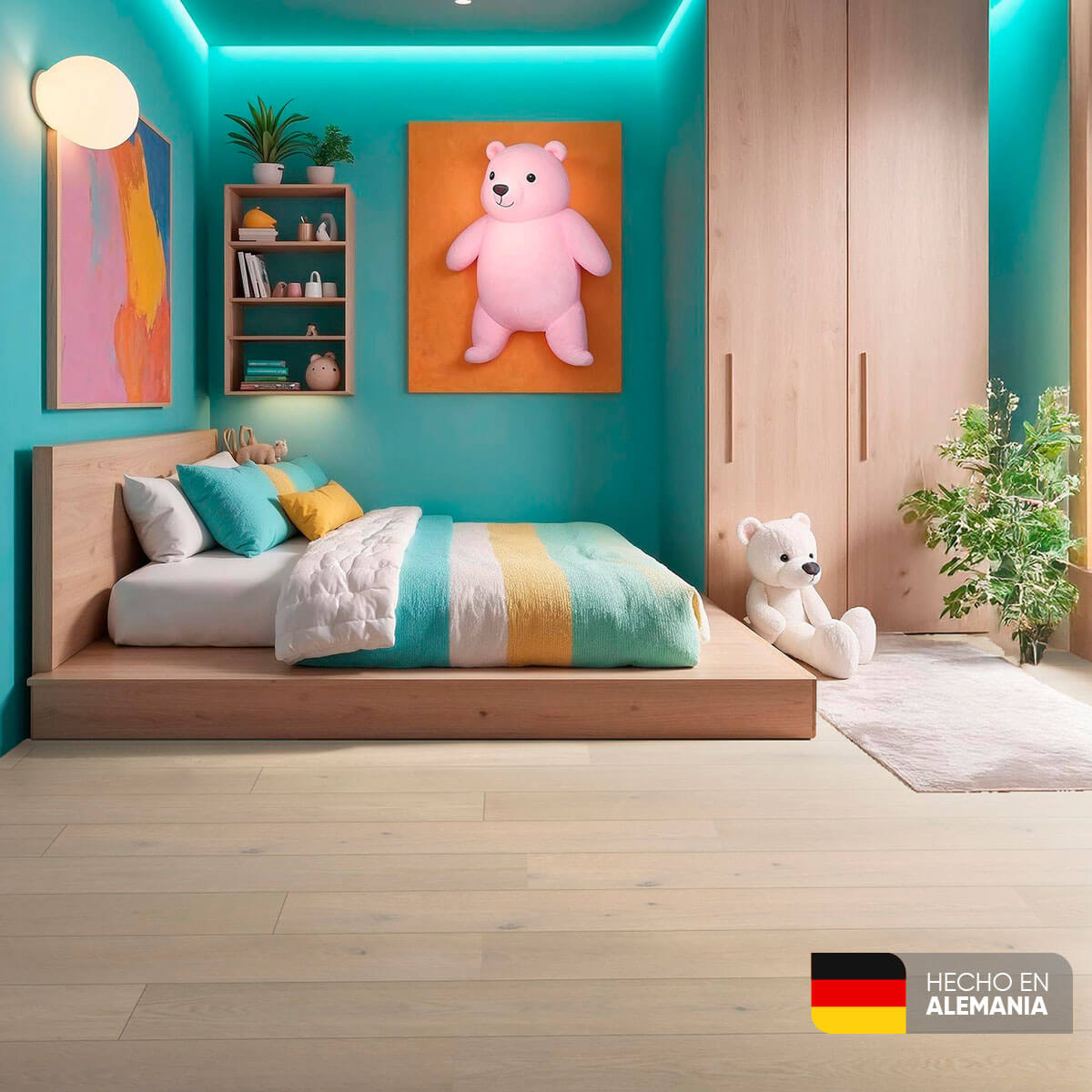 Piso Laminado Roble Pistacho de 7 mm marca Kronospan