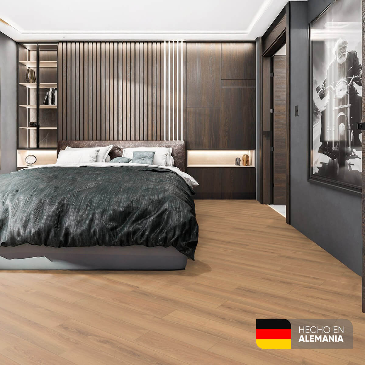 Piso laminado Roble Sienna de 7mm marca Kronospan