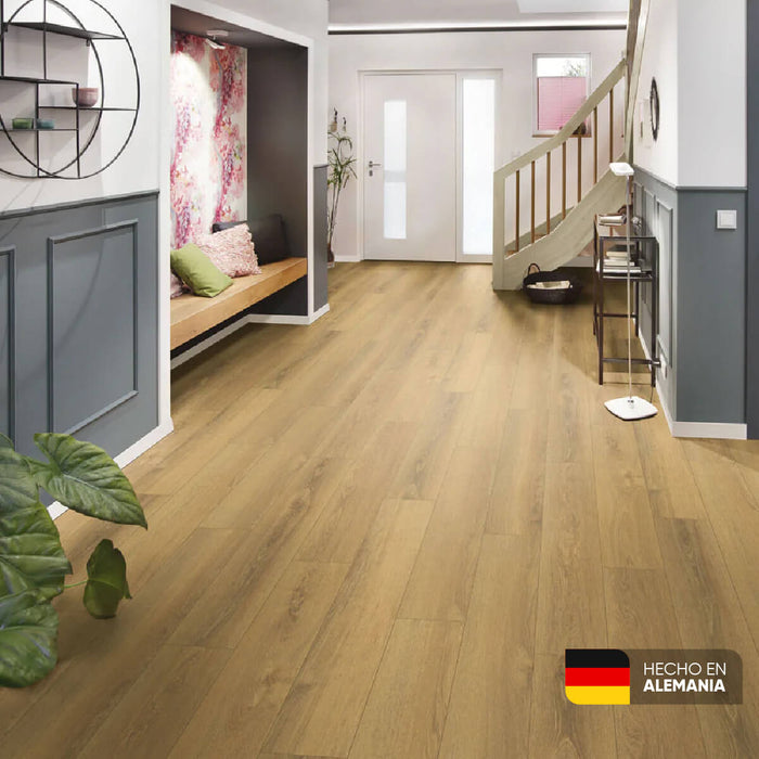 Piso laminado Roble Sienna de 7mm marca Kronospan