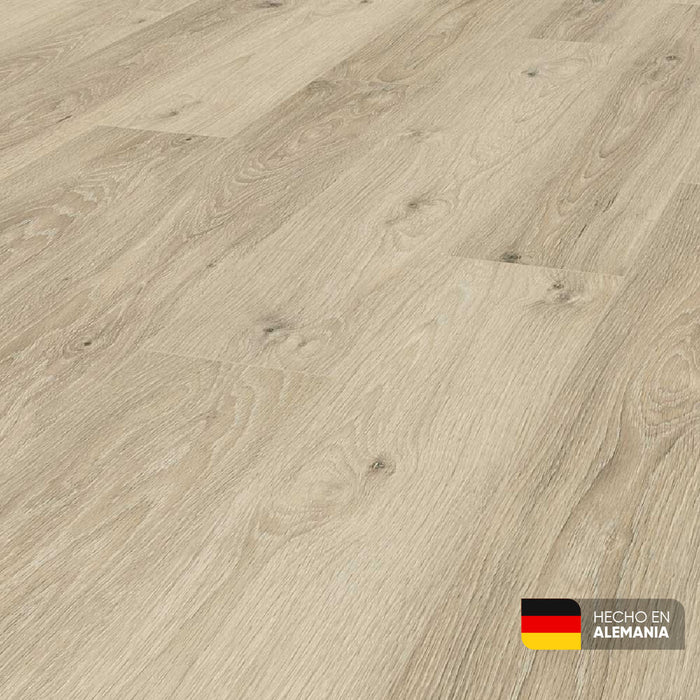 Piso laminado Roble Pistacho 7 mm AC3 23-31 para interiores.