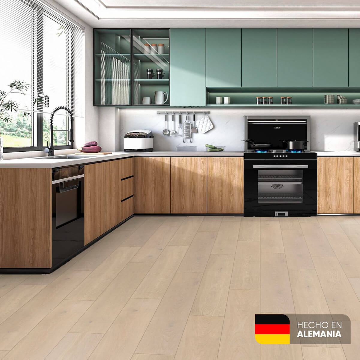 Piso Laminado Roble Pistacho de 7 mm marca Kronospan