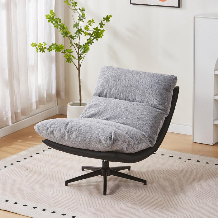 Poltrona Giratoria Marsella, Negro y Gris, Con Diseño Moderno
