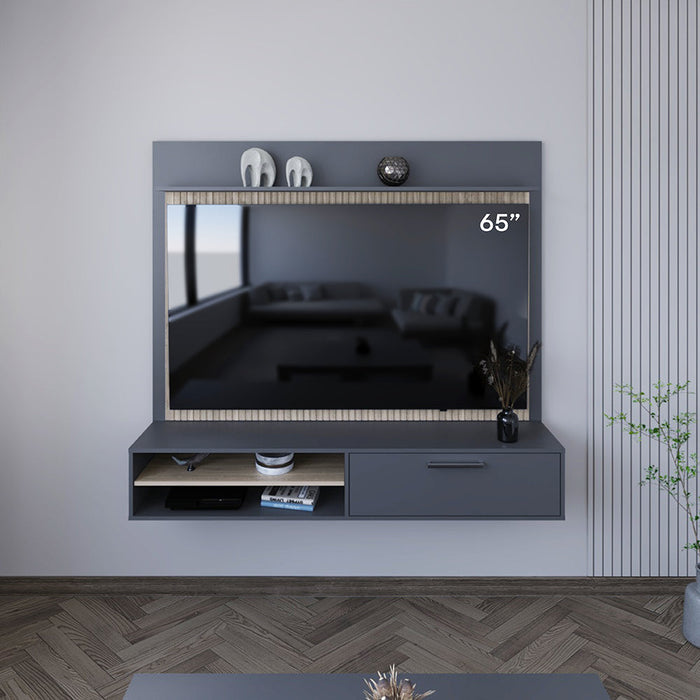 Panel de Tv Hober, Plata Oscuro y Bardolino Desde 50'' Hasta 70'' Pulgadas