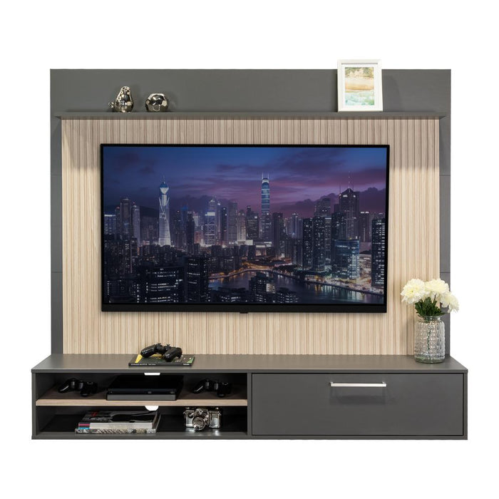 Panel de Tv Hober, Plata Oscuro y Bardolino Desde 50'' Hasta 70'' Pulgadas