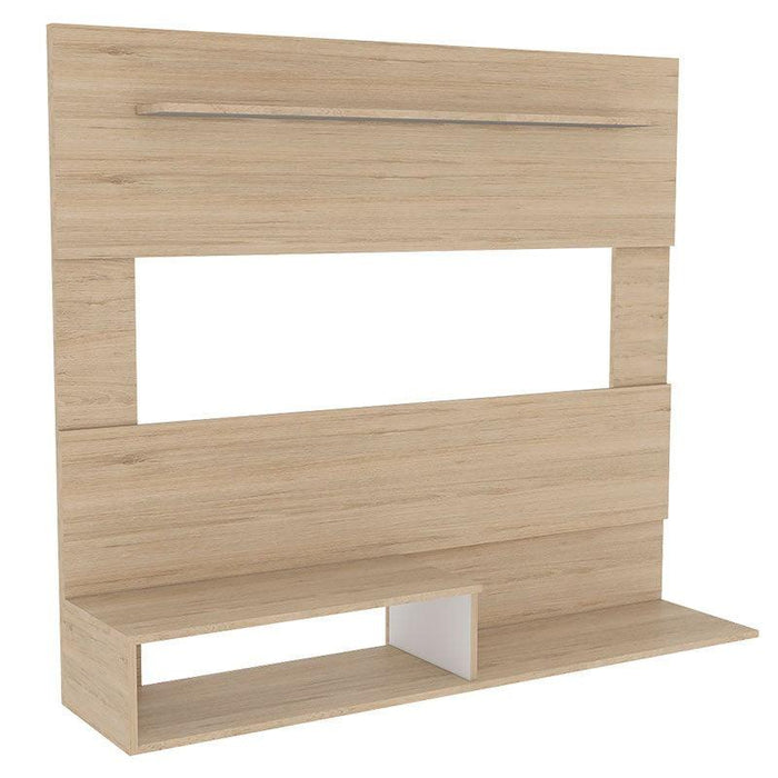 Panel de Tv Ascher, Cartagena y Blanco, con Espacio Para Televisor de Hasta 55 Pulgadas