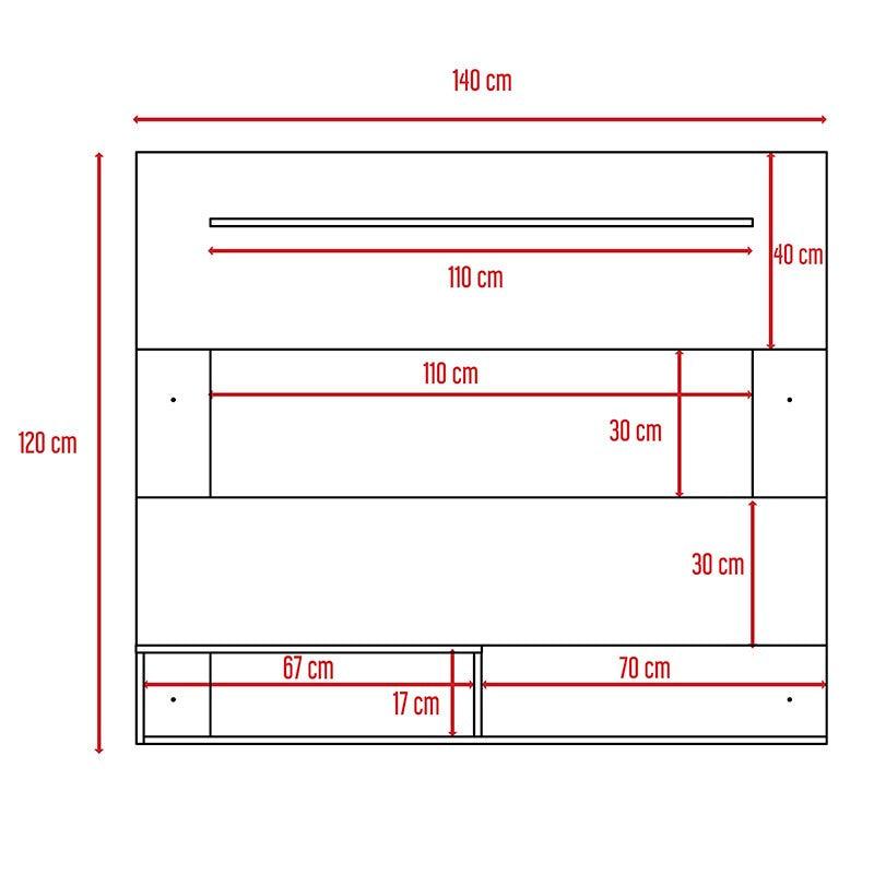 Panel de Tv Ascher, Cartagena y Blanco, con Espacio Para Televisor de Hasta 55 Pulgadas