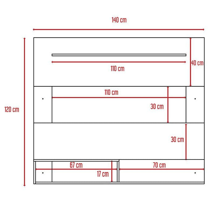 Panel de Tv Ascher, Cartagena y Blanco, con Espacio Para Televisor de Hasta 55 Pulgadas