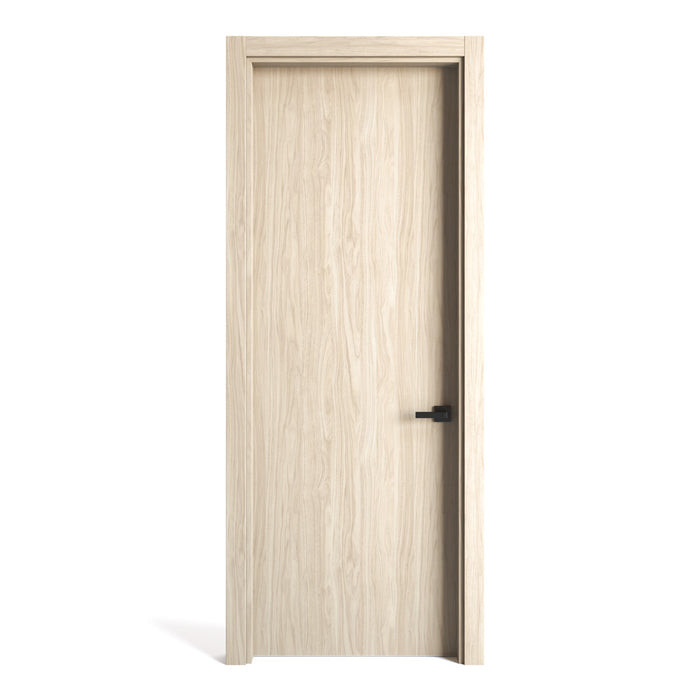 Puerta de madera melaminica sin marco veta vertical color nacar incluye cerradura + 4 bisagras