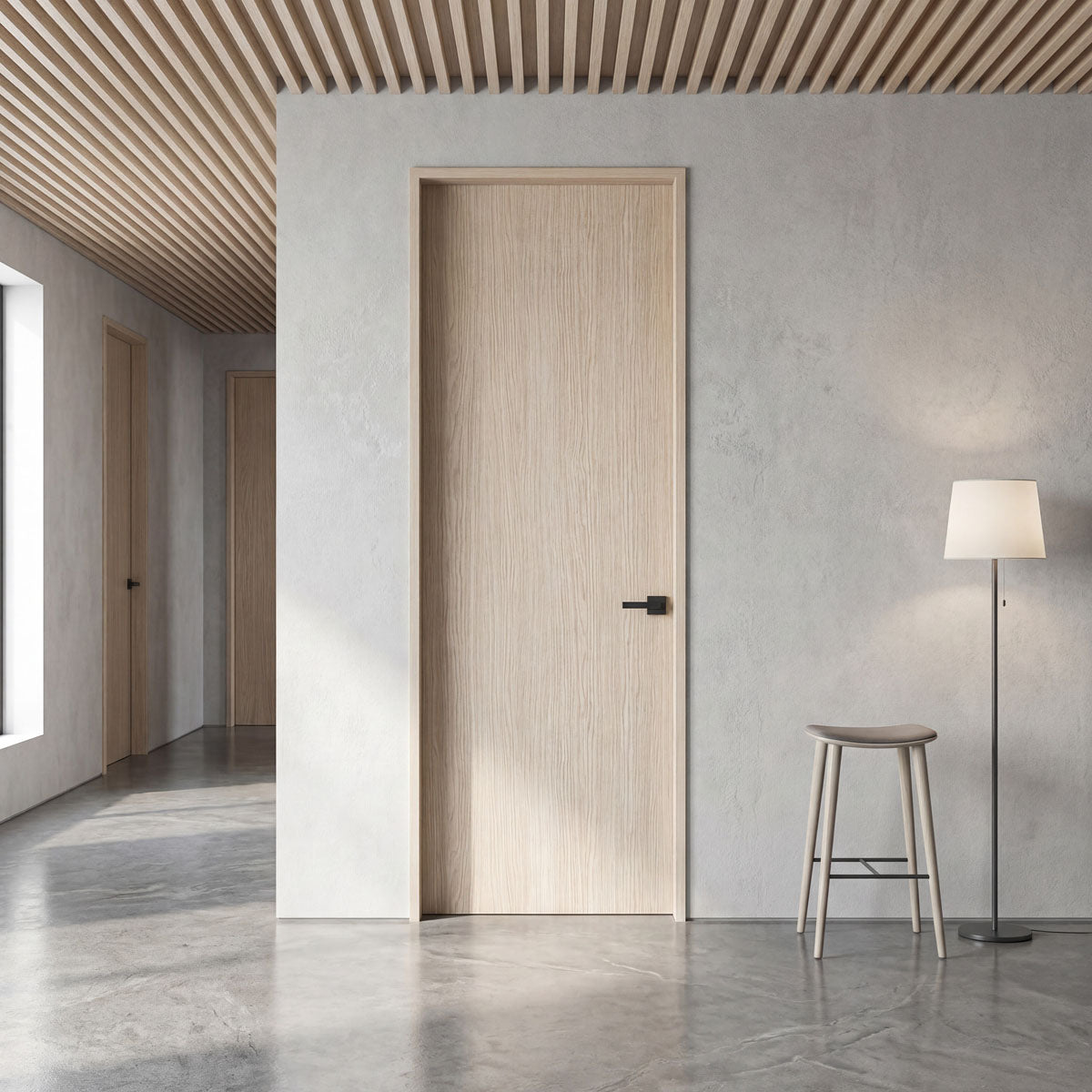 Puerta de madera melaminica veta vertical color Cartagena 70 cm x 235 cm