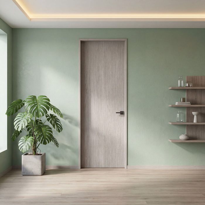 Puerta de madera melaminica veta vertical color Positano 70 cm x 235 cm