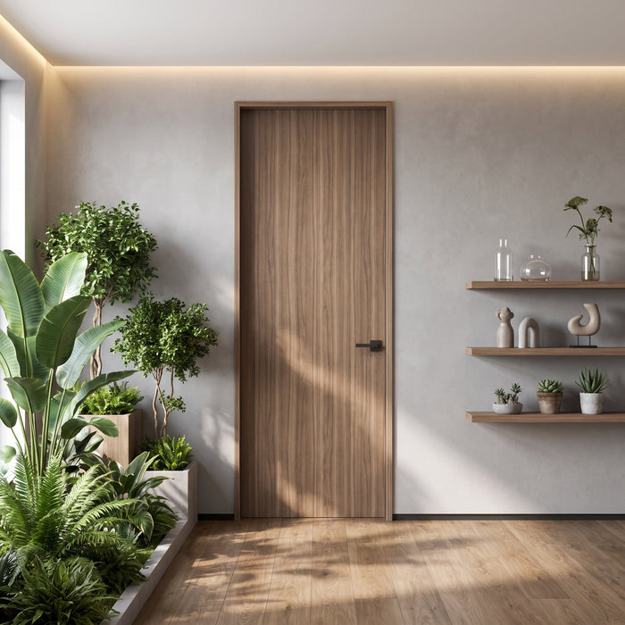Puerta multiancho de madera melaminica veta vertical