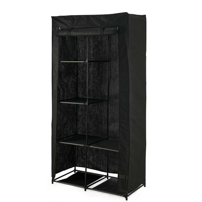 Clóset Organizador Ena, Negro, en Tela con Variedad de Entrepaños