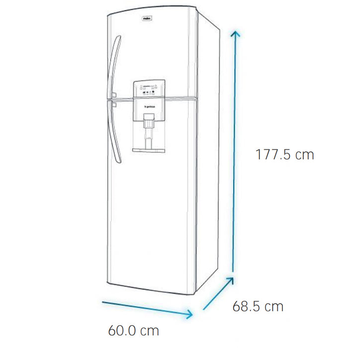 Refrigerador No Frost Mabe Black Steel de 313 litros con panel digital