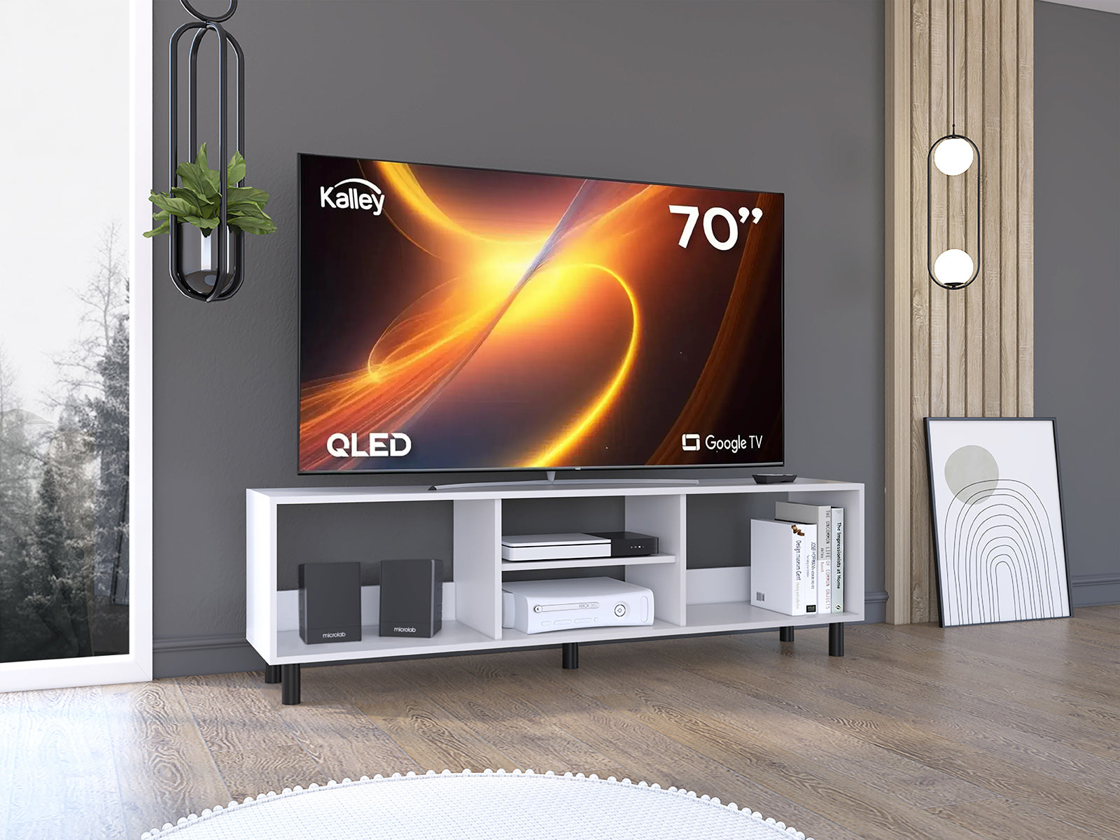 Mesa Para Tv Tunez, Blanco Duqueza, Para Televisor Hasta 70 Pulgadas*