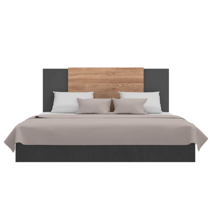 Cabecero Nayea, Plata Oscuro y Miel, Graduable Para Diferentes Camas