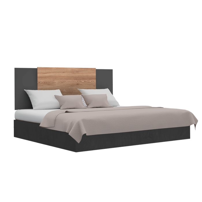 Cabecero Nayea, Plata Oscuro y Miel, Graduable Para Diferentes Camas