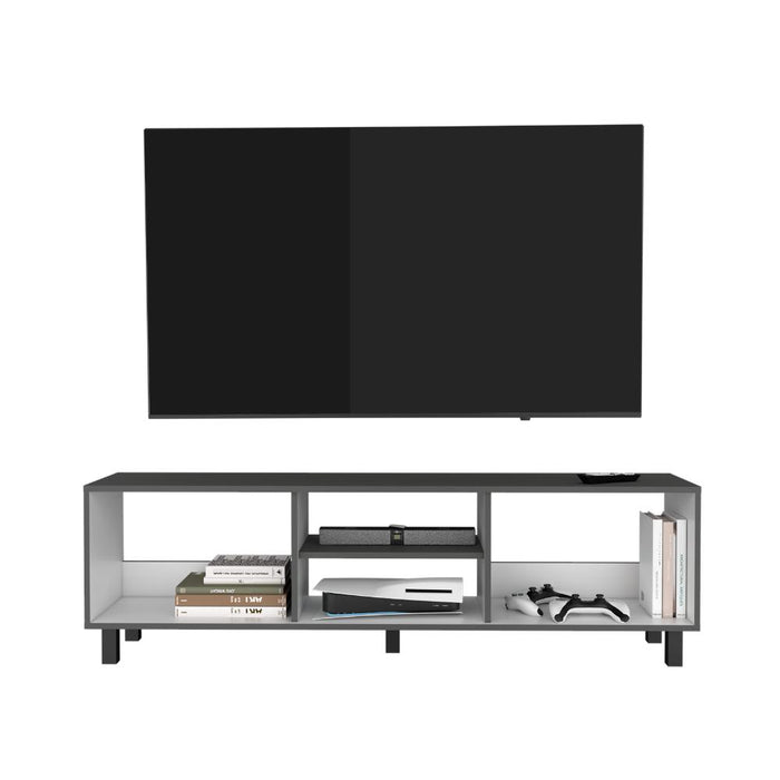 Mesa Para Tv Tunez, Plomo y Blanco Hasta 70 Pulgadas