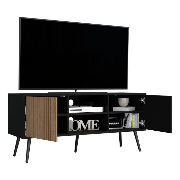 Mesa Para TV Mirabella, Wengue y Lenno, Con dos puertas para tv 55"