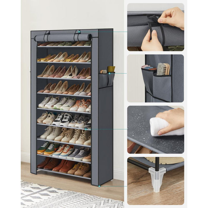 Closet Portátil Zapatero Miek, Gris 20 pares