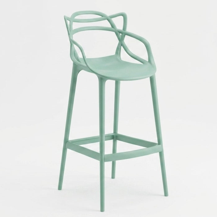 Silla para Bar Palermo, Verde, con Reposa Pies Doble Propósito