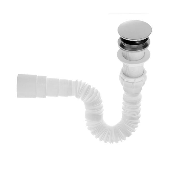 Sifón flexible con push para lavamanos marca Boccherini