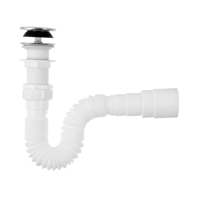 Sifón flexible con push para lavamanos marca Boccherini