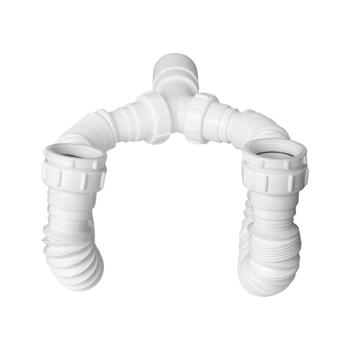 Sifon flexible doble nacional blanco marca Boccherini