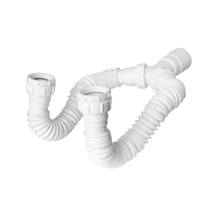 Sifon flexible doble nacional blanco marca Boccherini